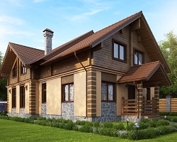 Проект дома из комбинированных материалов «Покровский»